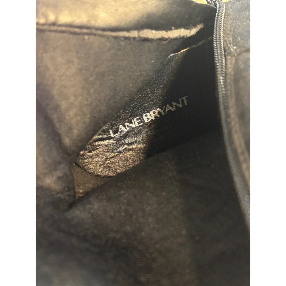 Lane‎ Bryant Knee High Boots Size 11W Black Suede High Heel Boots Sexy Boots